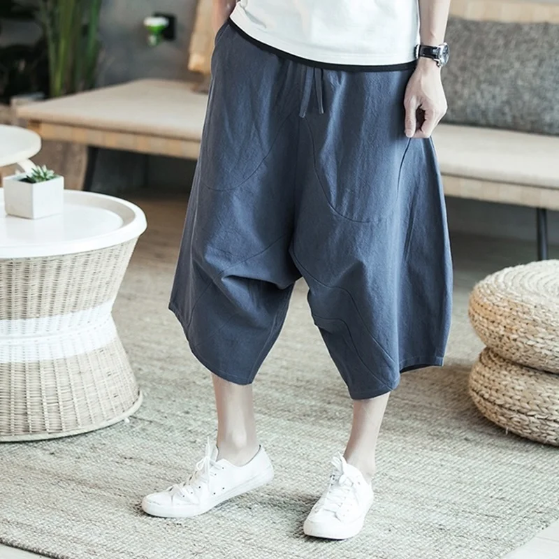 čínsky nohavice mužov tradičné čínske oblečenie pre mužov, ľanové nohavice mužov TA120