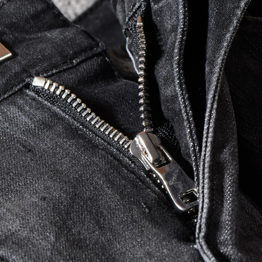 Špeciálna Cena! Pánske vrecká patchwork black cargo biker džínsy pre motocykel Plus veľkosť slim fit skladaný denim stretch nohavice