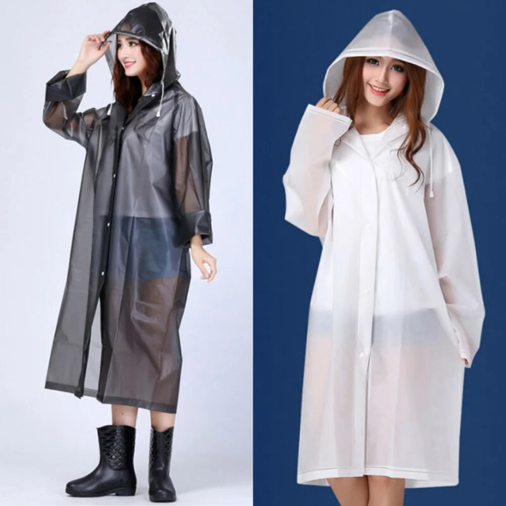 Ženy EVA Pršiplášť Pribrala Nepremokavé Daždi Kabát Ženy Biela Čierna Camping Nepremokavé Rainwear Oblek