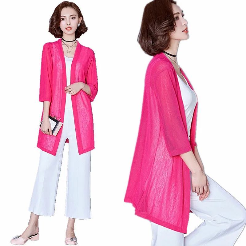 Ženy Lete Kimono Cardigan Slnko, Blúzky, Košele Dámske Topy Boho Pláži Čipky Dlho Šifón Blúzky Opaľovací Krém Sunproof Outwear Kabát