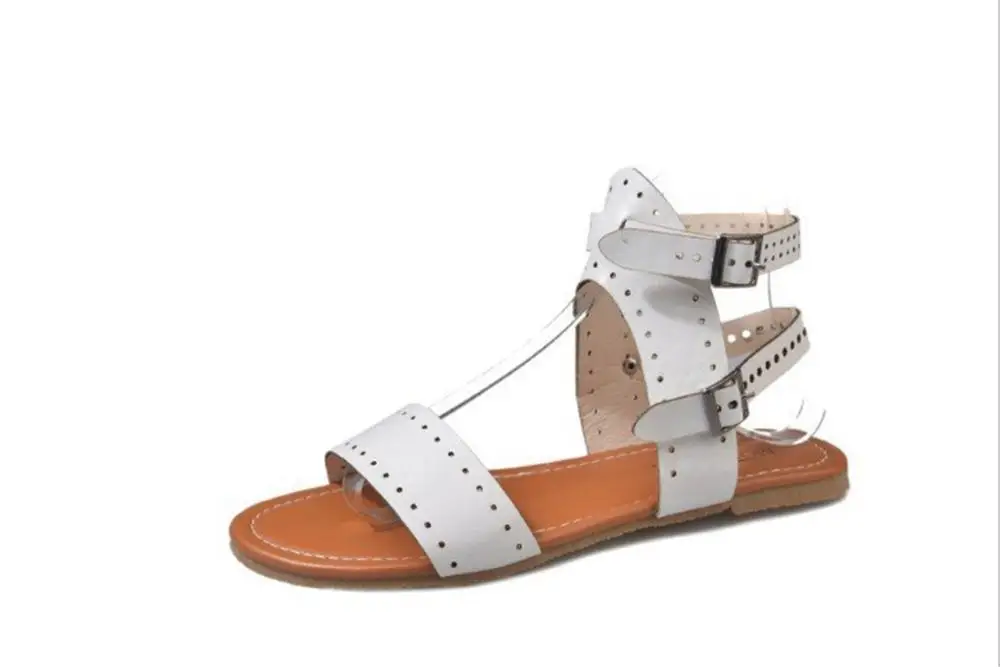 Ženy Rímske sandále Ženy Letné Sandále Plus Veľkosť 43 Kožené Ploché Sandále Žena Flip Flop Bežné Pláže Topánky Dámske