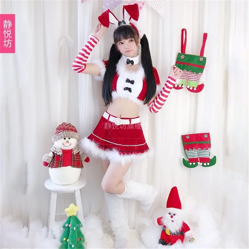 Ženy Vianočný Kostým Fantázie Fáze Show Výkon Oblečenie Vianoce Cosplay Oblečenie Červená Nový Rok Vianočné Šaty Bez Pokrývky Hlavy