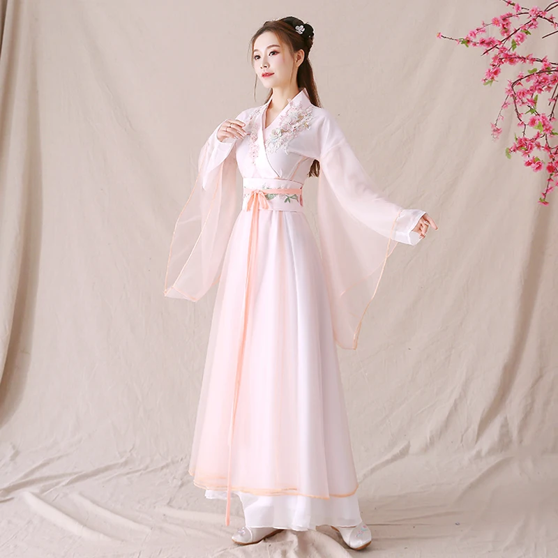 Ženy Čínsky Štýl Hanfu Tradičné Tanečné Kostýmy Dynastie Han Princezná Oblečenie Orientálna Tang Víla Šaty Vybavy