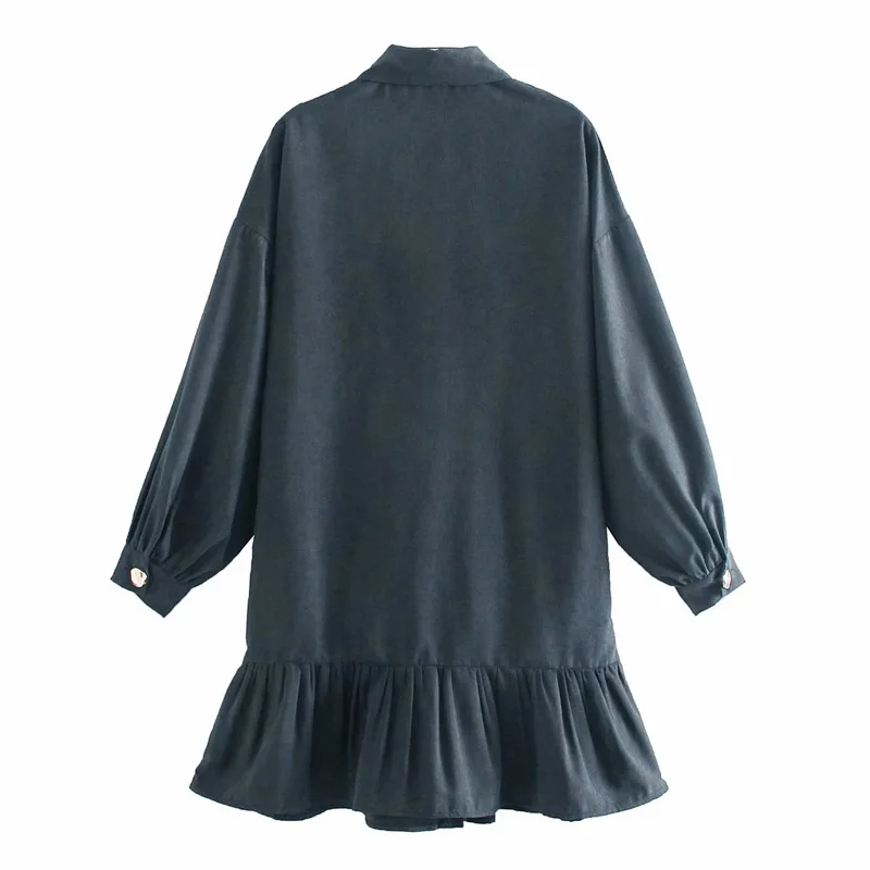 Ženy Šaty Za 2020 Voľné Tričko Mini Šaty Žien Vintage Francúzskej Elegantný Dlhý Rukáv Šaty Žena Prehrabať Tlačidlá Ruched Dámy