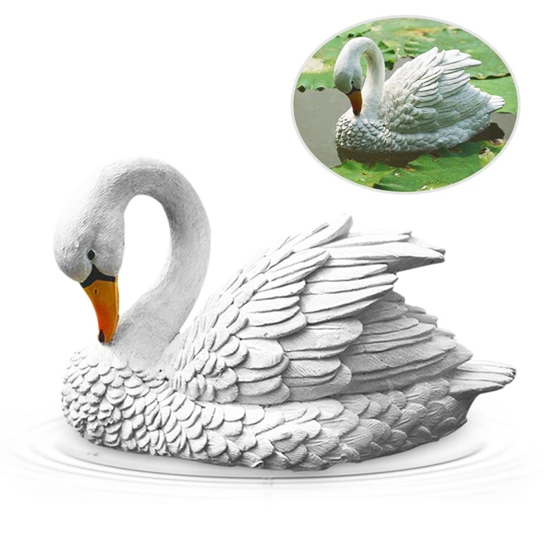 Živica Swan Figúrky Rybník Realistické Umenie Sochy, Dekorácie Vonkajšie Dvore Plávajúce Miniatúrne Zvierat Vody Pláž Záhrada Sôch