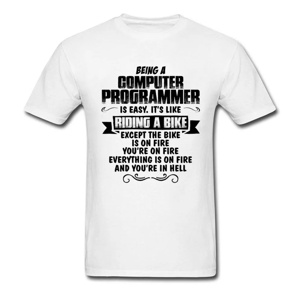 Život Počítačový Programátor T Shirt Mužov Bavlna T-shirt Čierna Biela Oblečenie Smiešne hovoriť Topy Rider Cvičenie Tričko