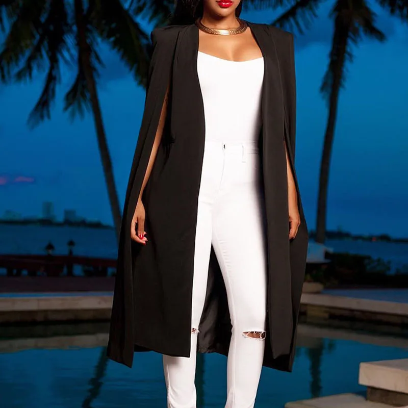 （Dar）2020 módne Plášte Ženy plášť Voľné Dlhý Plášť Sako Kabát Cape Cardigan Bunda Výkopu Biela Čierna Dlho Outwear
