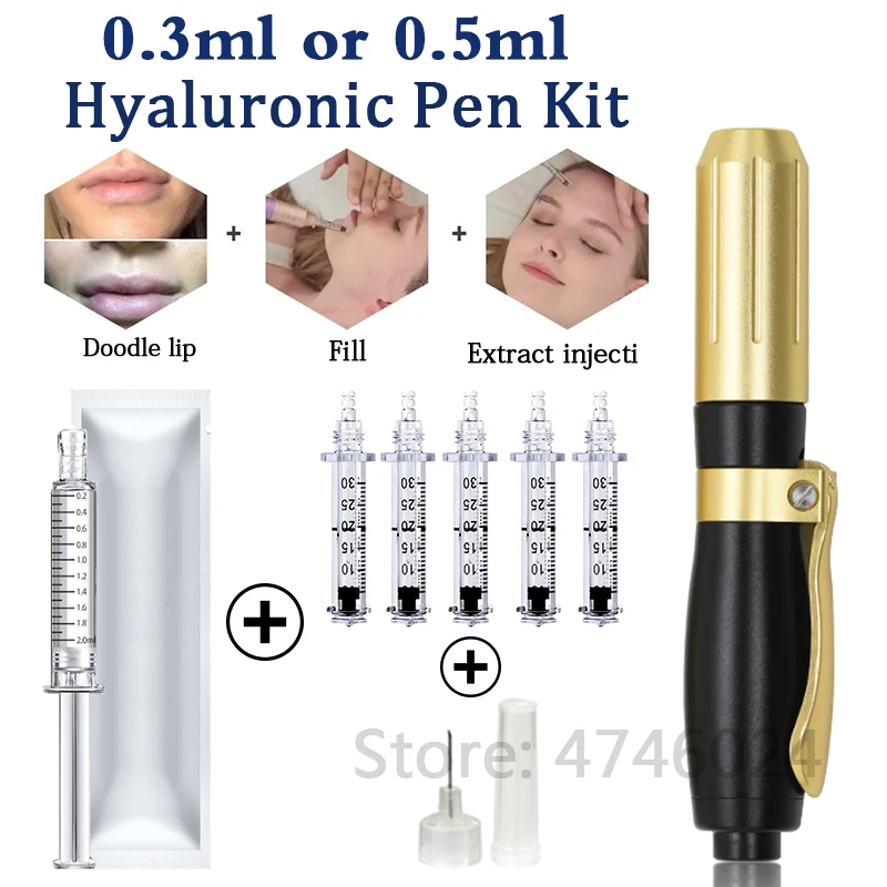 0.3/0.5 ml lip injection pero Hyalurónová Pero na pery výplň Anti Wrinkle Lifting kyselina Hyaluronová Mezoterapia Zbraň Rozprašovač Vstrekovanie