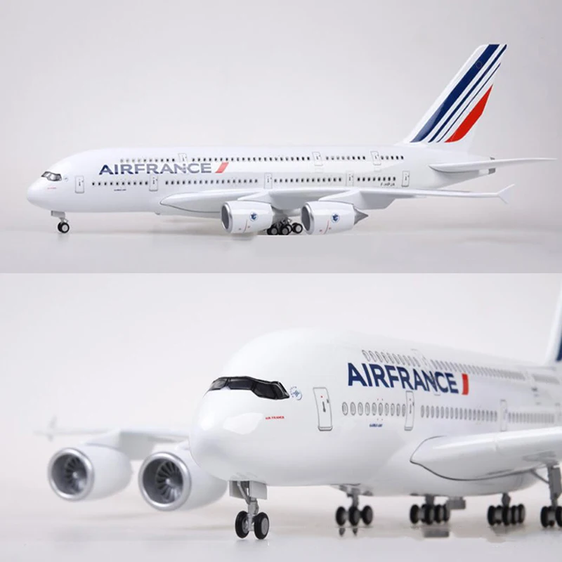 1:160 Rozsahu 50.5 CM Lietadlo Airbus 380 A380 Francúzska Letecká spoločnosť Modelu W Svetla a Koleso Diecast Živice Lietadlo F Zber ukazuje