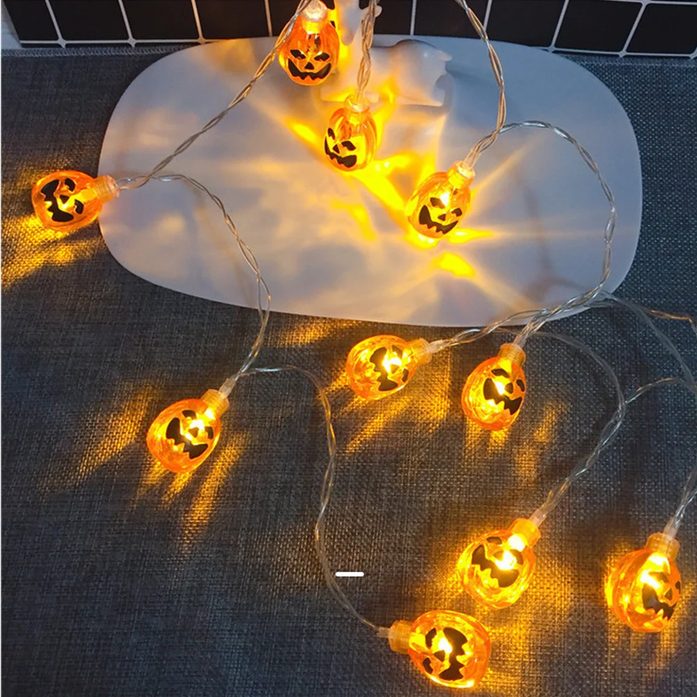 1.5/2 m Dovolenku Halloween Tekvica Svetlá Baterky, Batérie Prevádzkované 10/20leds LED Reťazec pre Vonkajšie Záhradné Párty Dekorácie