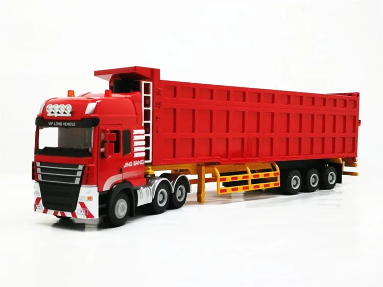 1: 50 Inžinierstva Kontajner Truck Model Zliatiny Semi-trailer Dump Truck Kovové Cargo Logistics Auto Hračky