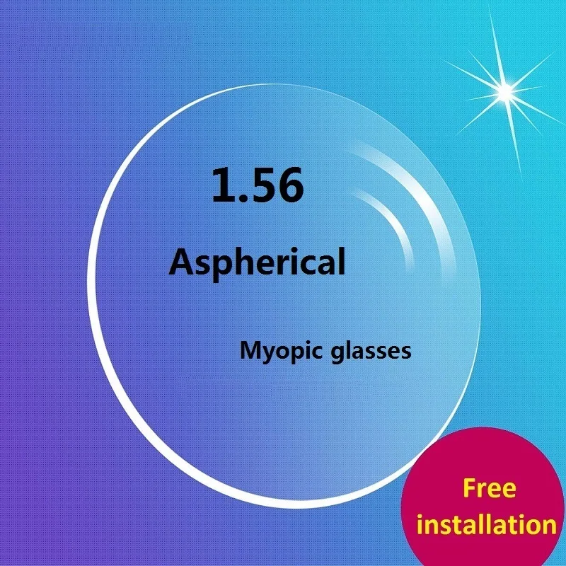 1.56 značky asférické optické sklo šošovky Krátkozrakosť predpis šošovky pre oči, ťažké, potiahnuté UV Zelená film žiarenia farebné šošovky
