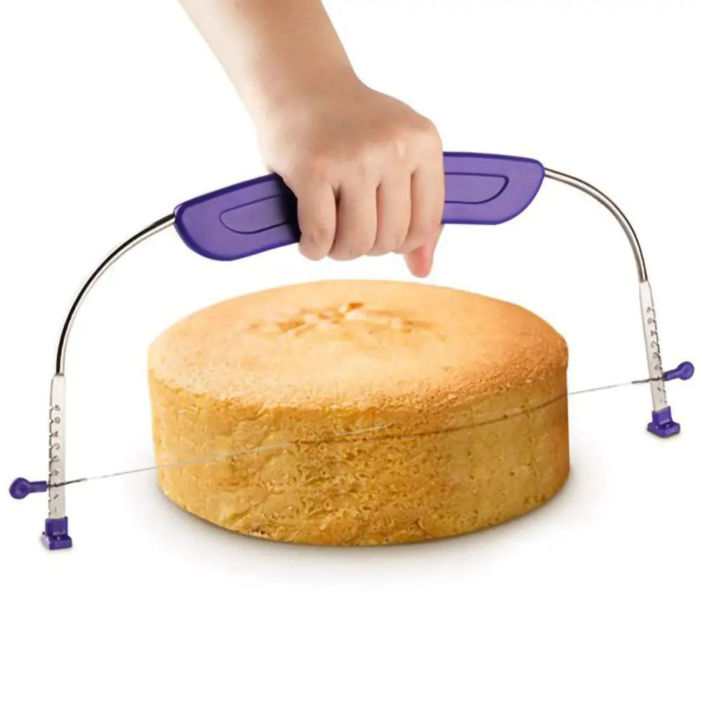 1 ks nehrdzavejúca oceľ nastaviteľné koláč, chlieb, pečivo slicer fréza vyrovnávanie drôtu pílového kotúča leveler sawtooth drôt rezací stroj