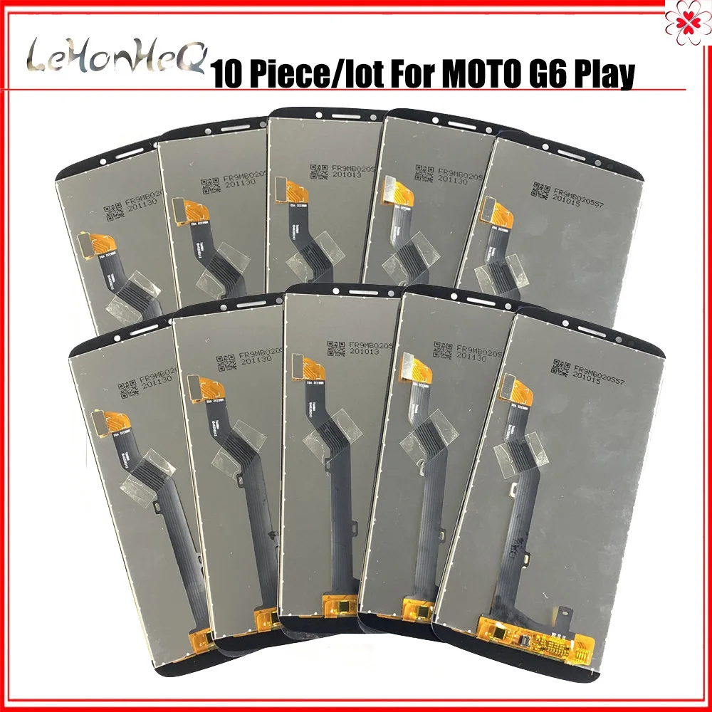 10 Kusov veľa Displej Motorola MOTO G6 Hrať LCD Displej Dotykový displej Digitalizátorom. Montáž