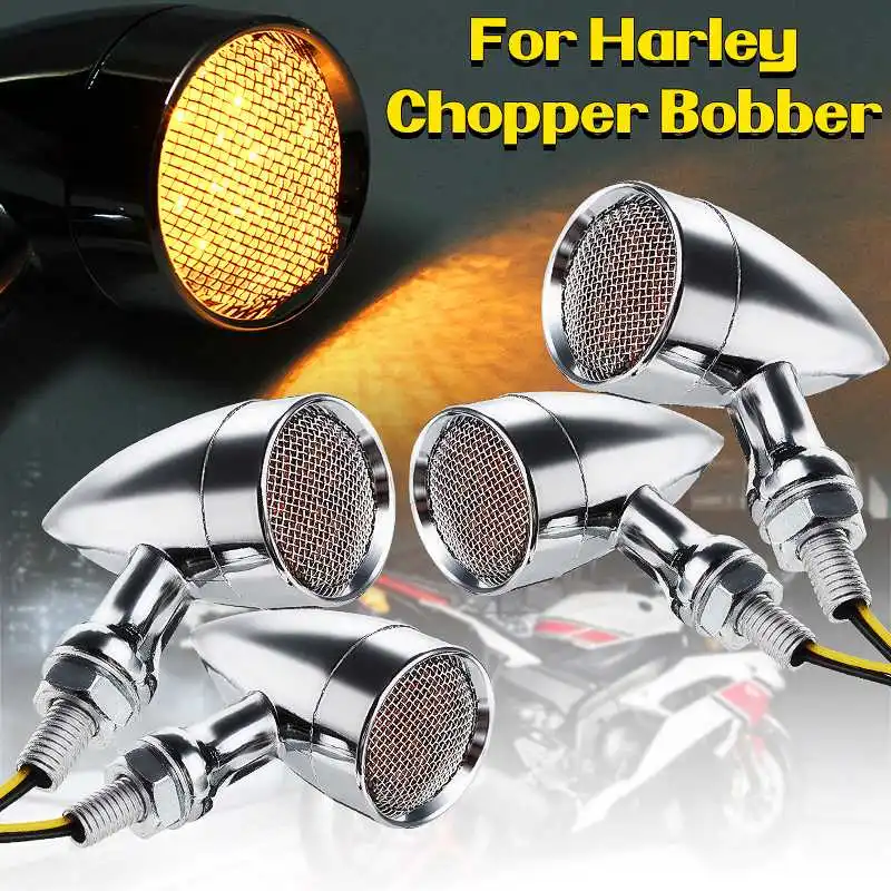10 mm Motocykel Motorke Bullet Gril LED Zase Signálu svieti Lampa Pre Harley Chopper Bobber