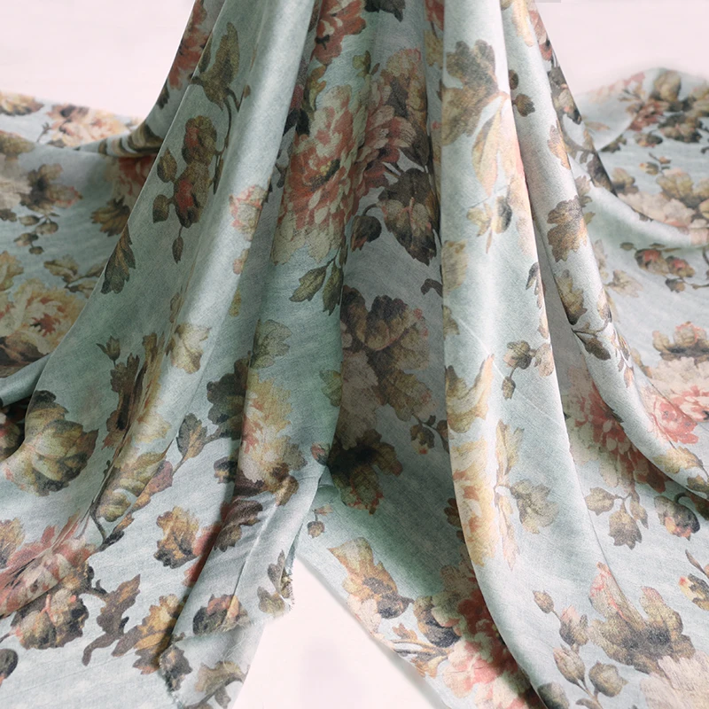 100 cm*135 cm elegantná kvetinová čistá hodvábny satén charmeuse tkaniny materiál pre šaty šaty