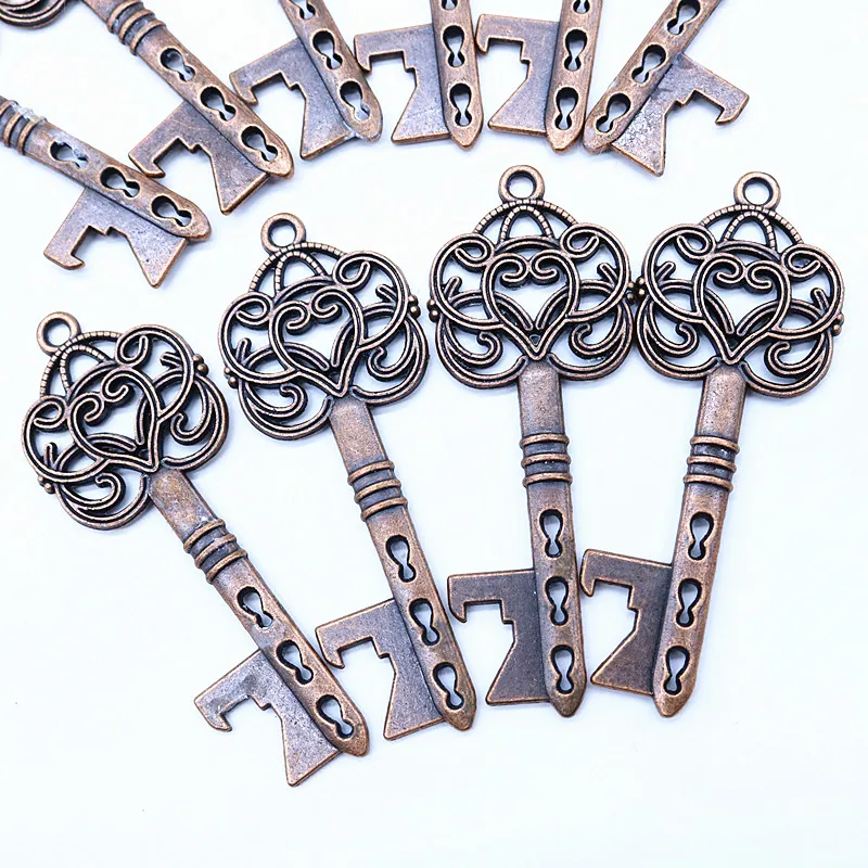 100ks/veľa 5colors Antické Bronzové Kovy Skeleton Key Tvar Otvárač Rustikálny Svadobný obchod so Dekor Darček Strany Prospech Dodávky