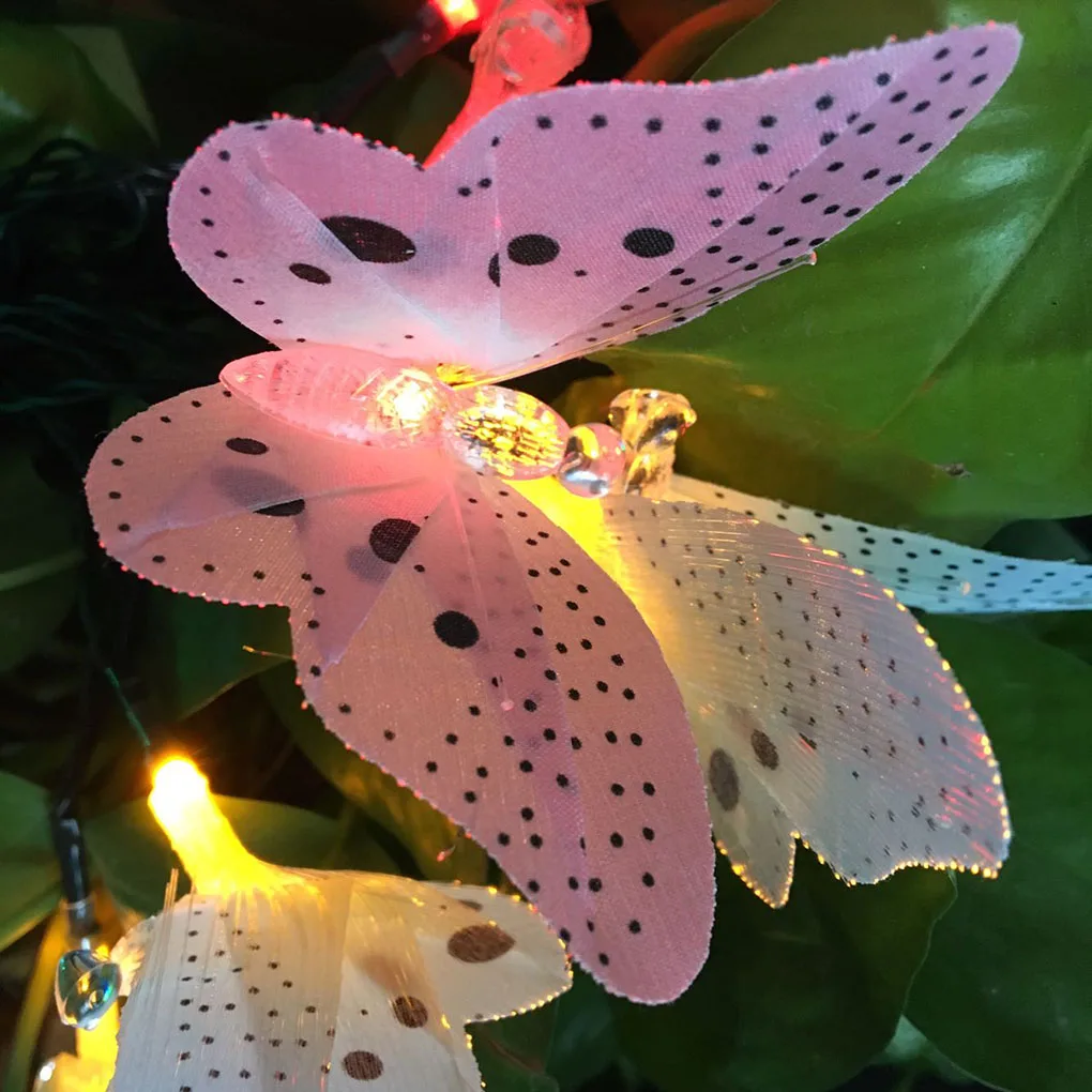 12/20 Led Solárny Motýľ Optický Víla String Svetlá Nepremokavé Vianočné Outdoor Záhrada Dovolenku Dekorácie Svetlá