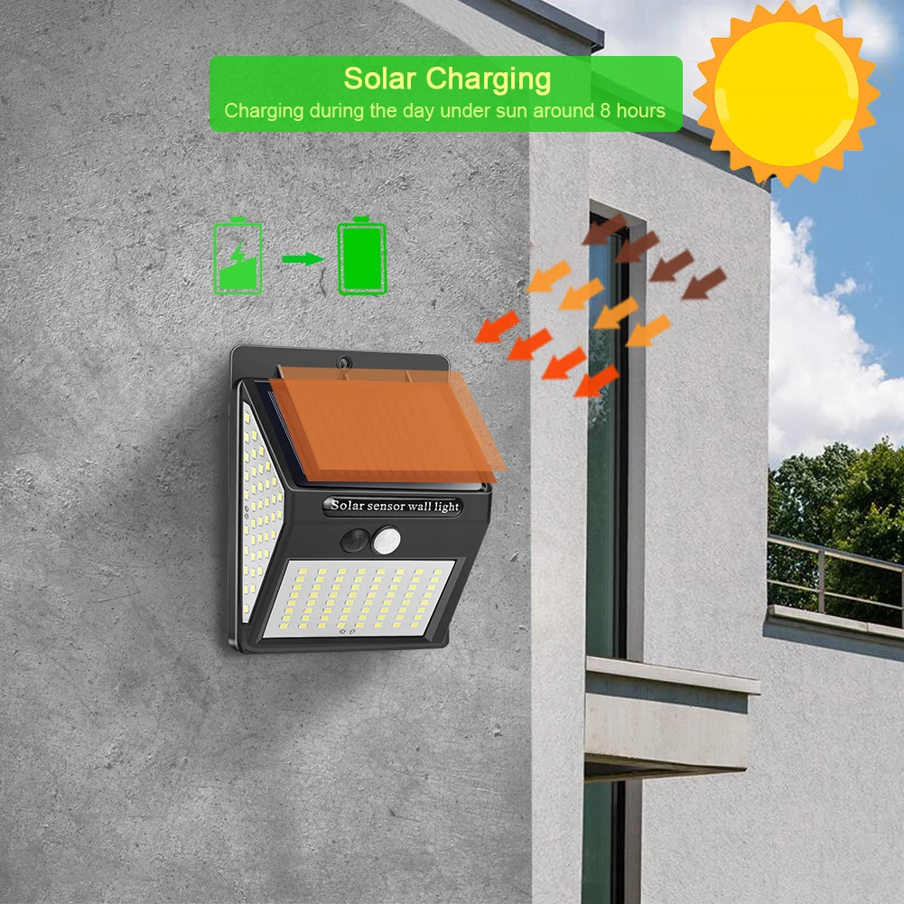 144 100 LED Solárne Svetlo Vonku Solárne Lampy Nepremokavé Slnečnému žiareniu PIR Snímač Pohybu Solárne Záhradné Svetlo Zaostrenia pre Záhradné Dekorácie