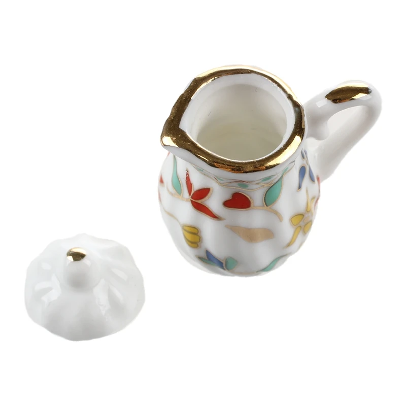 15 Kus Miniatúrny domček pre bábiky riadu porcelán, čaj nastaviť riad Pohár doska Farebný kvetinový tlač