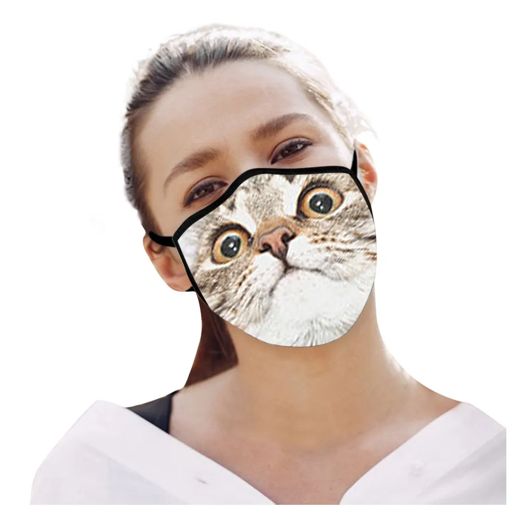 1Pcs Unisex Dospelých Roztomilé Mačky Tlač Módne Facemask Umývateľný Opakovane Zabrániť UV Priedušné Masku na Tvár mascarilla reutilizable