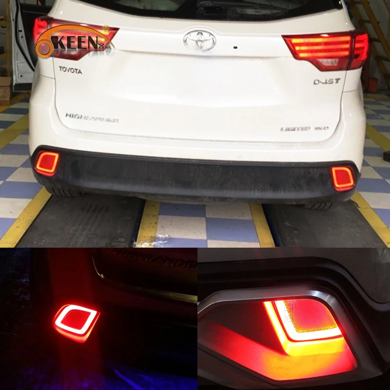 2 KS Pre Toyota Highlander 2016 2017 2018 2019 Multi-funkcie LED Zadný Nárazník Svetlo do Hmly Žiarovka Brzdového Svetla Zase Signálneho Svetla