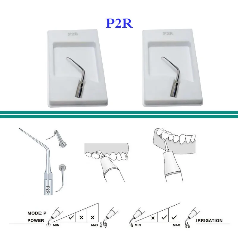 2 Ks/Set Zubné Ultrazvukové Scaler Tip P2R/P2L Kompatibilný S Ďatľa EMS, Mectron