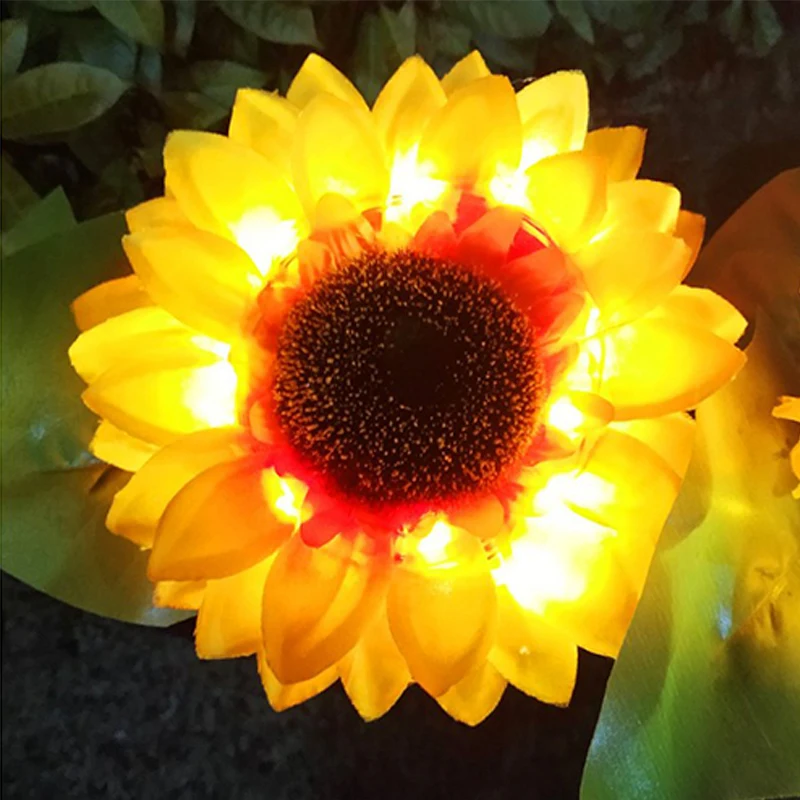 2 ks Slnečnice Štýl Slnečné Svetlo LED Trávnik pre Outdoor Záhrada, Dvor, Vonkajšie Záhradné Silný Slnečnice Solárne Lampy, Nočné Svetlo