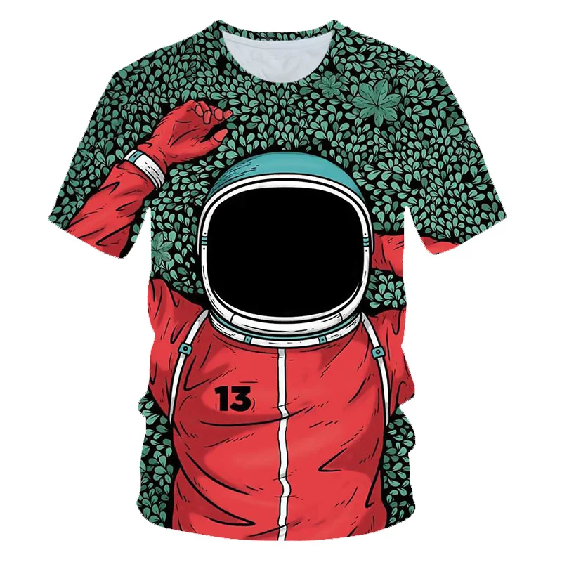 2019 detské Letné 3D T-shirt Chlapcov Dievčatá Galaxy Priestor Astronaut Planéty Balón 3D Tlač T shirt Deti Strany Pulóver Tshirts