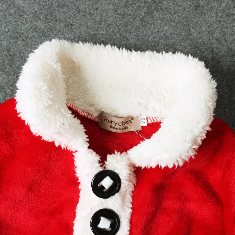 2019 Zimné Chlapci Dievčatá Vianočné 4pcs Oblečenie Sady Hrubé Teplé Santa Claus Kostým Fleece Kabáty + Nohavice + Hat + Topánky Oblečenie Set