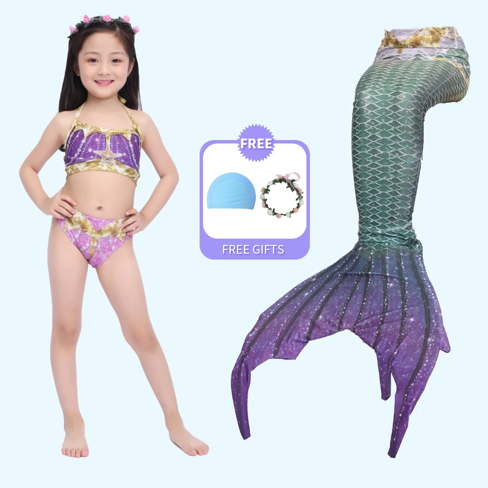 2020 Dievčatá Morská víla Chvosty Plávanie Šaty Cosplay Kostým Deti Plážové Oblečenie Morská víla Plavky pre Deti Swimmable Kostýmy
