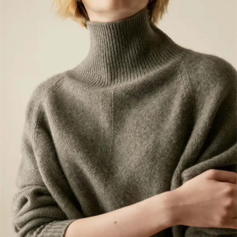 2020 Jeseň Zima sveter ženy turtleneck Cashmere sveter Voľné ženy sveter pletenie pulóver svetre Plus Veľkosť topy nové
