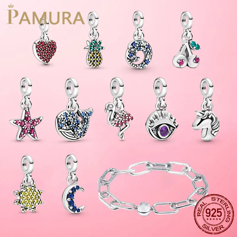 2020 Nové 925 Sterling Silver Moja Láska Hviezdice Flamingo Prívesok Charm Fit Pôvodné Pandora Mi Náramok DIY Perličiek Šperky Pre Ženy