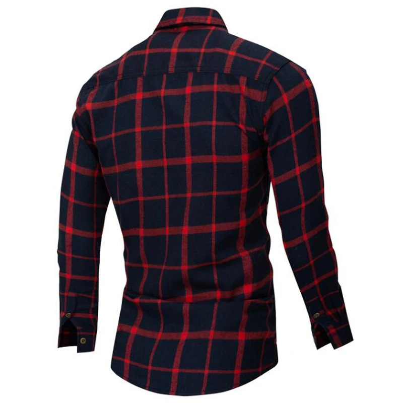 2020 nové kvalitné tričko Značky bavlna business bežné kockované košele pánske Bavlnené tričko s dlhým rukávom mužov camisa masculina