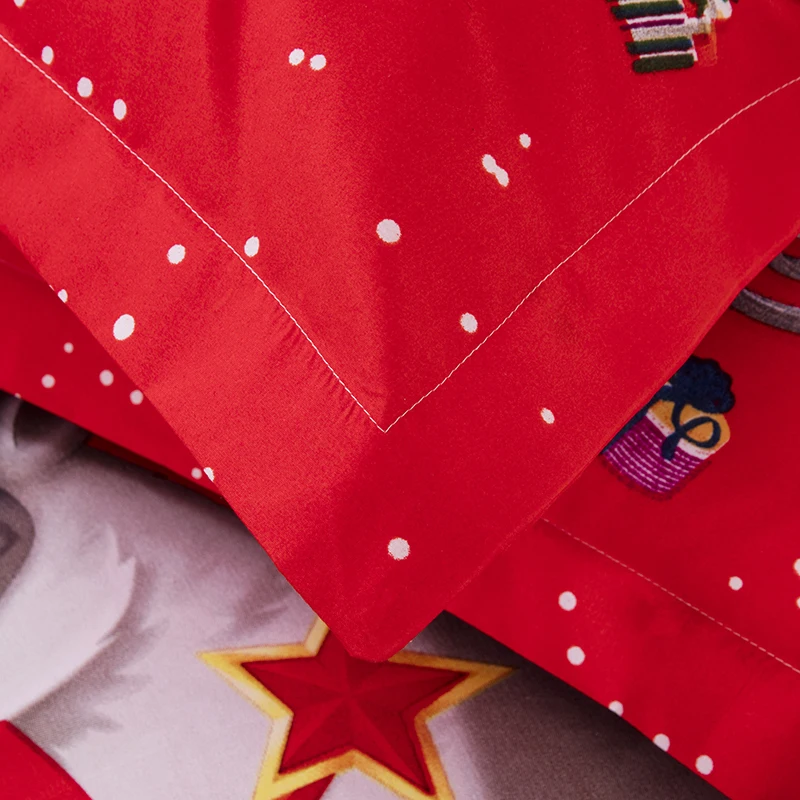 2020 Vianočné Posteľ Kryt Nastaviť Deti Darček Posteľ Obliečky Kryt Nastaviť Santa Claus Cumlík Deka Kryt obliečka na Vankúš Červené NÁS Twin Lôžka Nastaviť