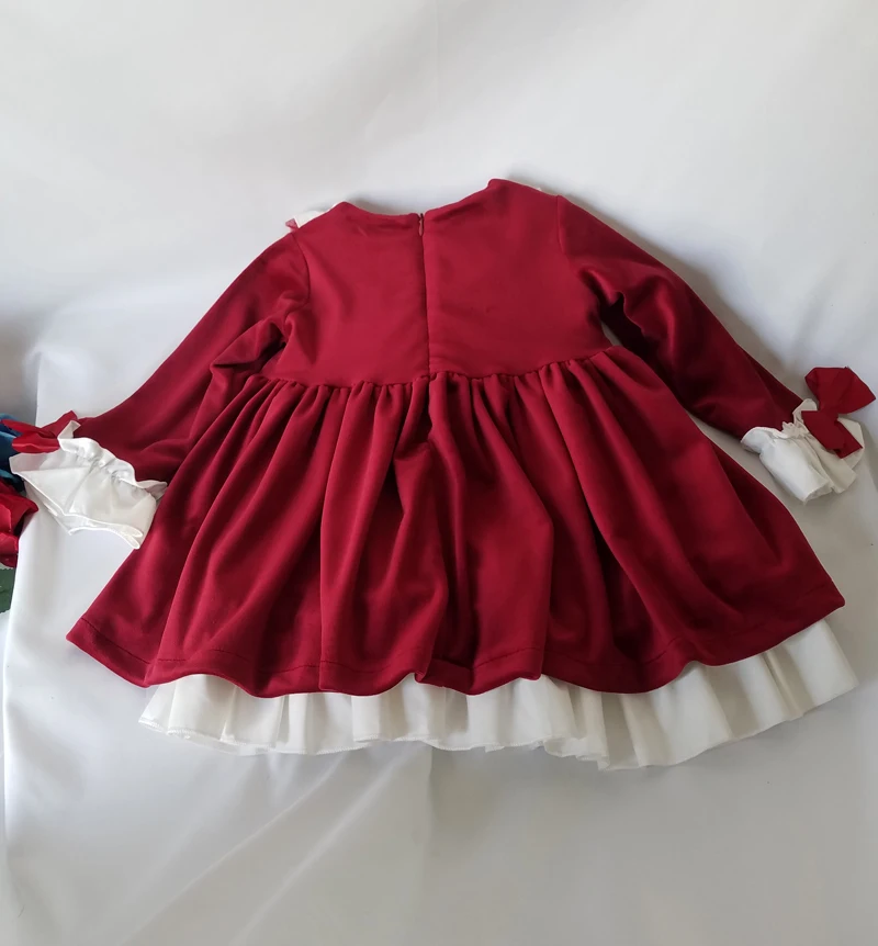 2020 Zimné Baby Girl Červené Šaty Nový Rok Deti Strany Princezná Hrubé Teplé Oblečenie Batoľa Dievčatá Dlhý Rukáv Velvet Vianočné Šaty