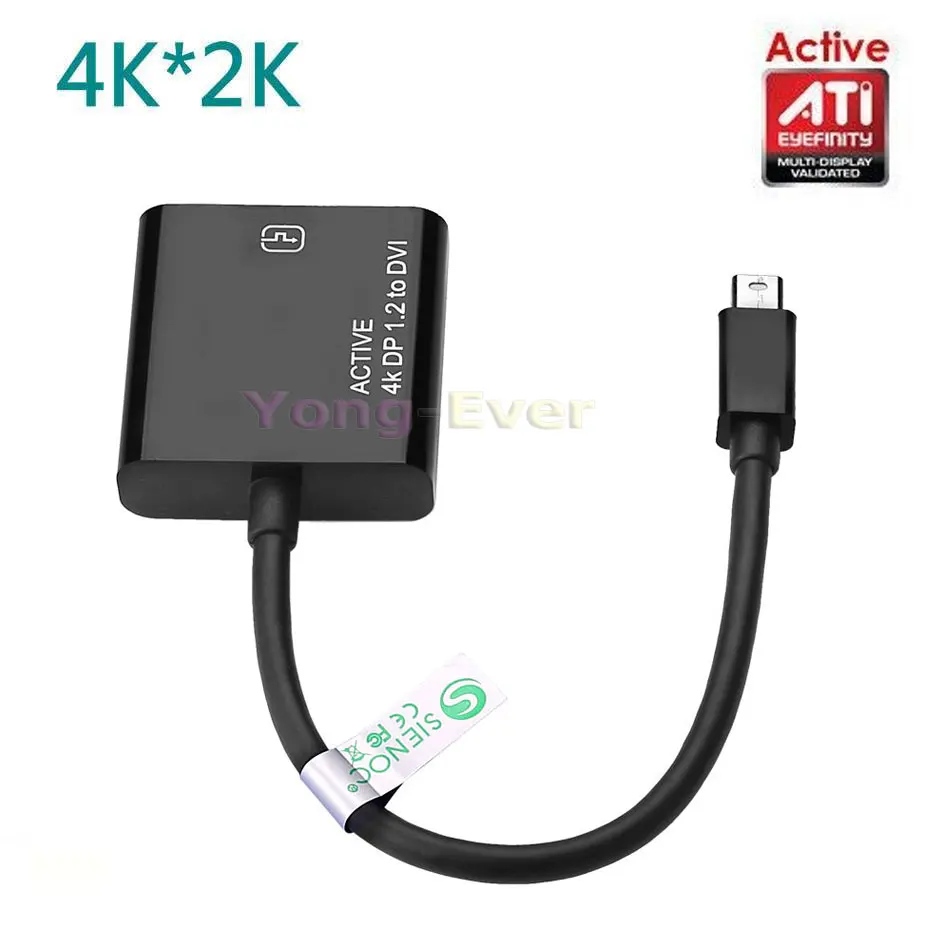 2021 Aktívne ATI Eyefinity HD 4K Mini DP DisplayPort 1.2 Male to DVI Ženské Video Audio HDTV Adaptér Converter Viacerými Monitor
