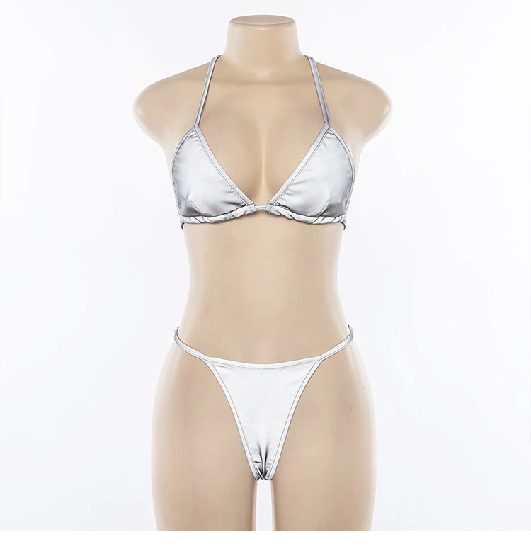 2021 Sexy Reflexné Bikini Set Ženy Brazílsky Dve Kus Plavky, Plavky Biquini Micro Top Podprsenka a Tangá plavky Sady