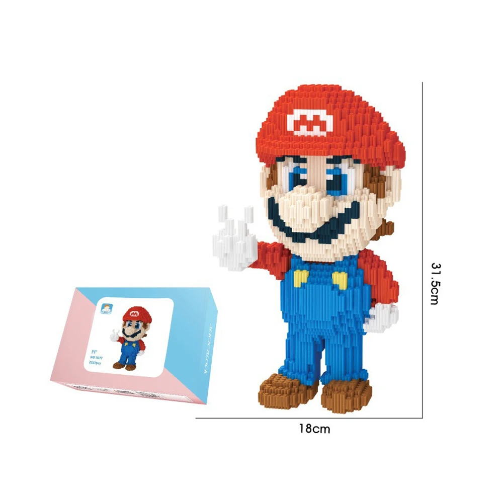 2227pcs+ Mario Bros Diamond stavebným 31 cm Hry Model Mirco Tehly Obrázok Hračky Pre Deti, Mini Blok Darček