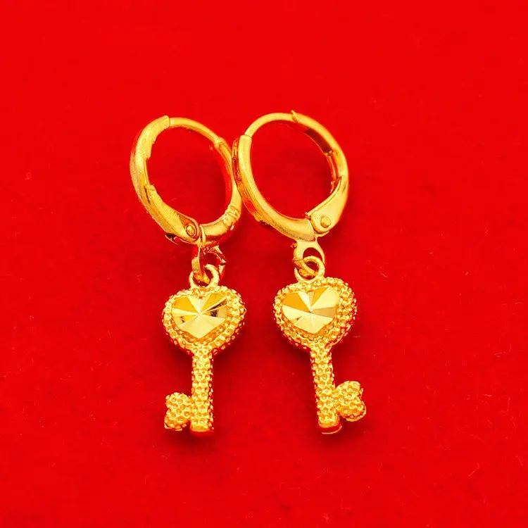 24K Gold Vyplnené Náušnice Pre Ženy Afriky Zlato Sea Star/Key/Crown Drop Earing Vyhlásenie Šperky Pendiente Mujer Brincos Femme
