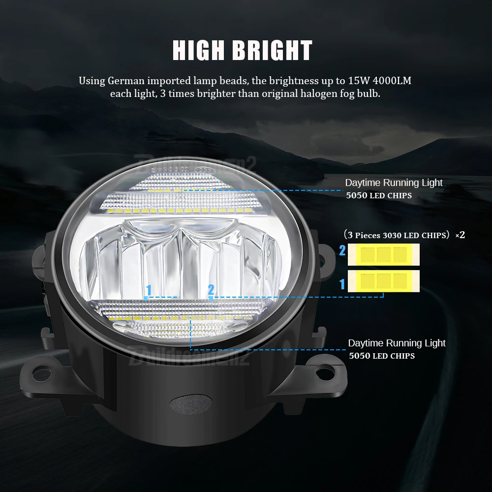 2v1 Auto LED Hmlové Svetlo DRL Pre Honda City 2016 2017 2018 Auto Hmlové Svetlo Montáž Denných prevádzkových Lamp 30W 8000LM 12V