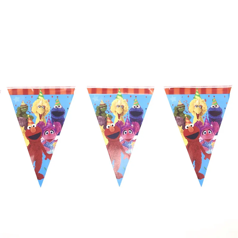 30/60 ks chlapci narodeninovej party Sesame Street Elmo Jednorázový Riad Doska pohár Nastaviť Sesame Street Vlajka baby sprcha dekorácie
