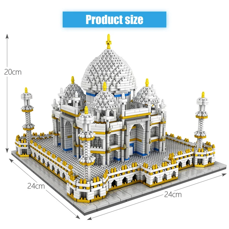 3950Pcs Hračky pre Deti Tvorca Mini Bloky svetoznámej Architektúry Taj Mahal 3D Model Budovy Blokov Vzdelávacie Tehly Dary