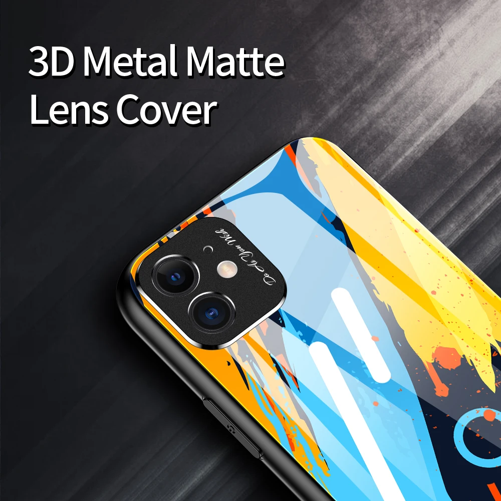 3D Kov Matný Kryt Objektívu Pre iPhone 11 Prípade Tvrdeného Skla Telefón puzdro Pre iPhone 11 Pro XS Max X XR 7 8 6 6 Plus Coque