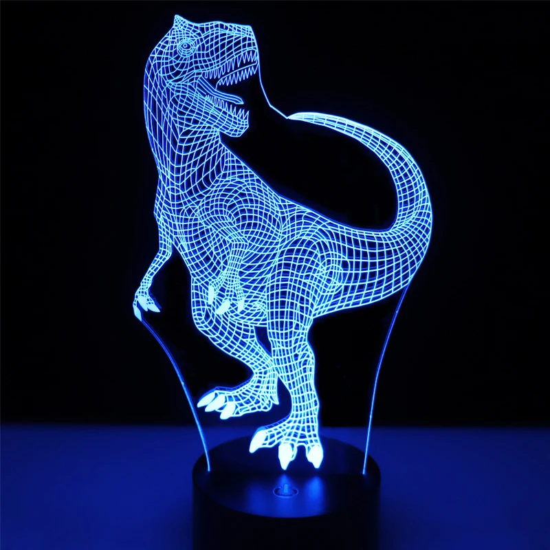 3D LED Nočné Osvetlenie Šťastný Tyrannosaurus Rex Dinosaura s 7 Farieb Svetla, pre Domáce Dekorácie, Lampy Úžasné Vizualizácie