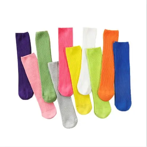 3pairs pack Jar nové detské ponožky pevnej dvojitej ihly dieťa ponožka fluorescenčné chlapci a dievčatá rodič-dieťa ponožky