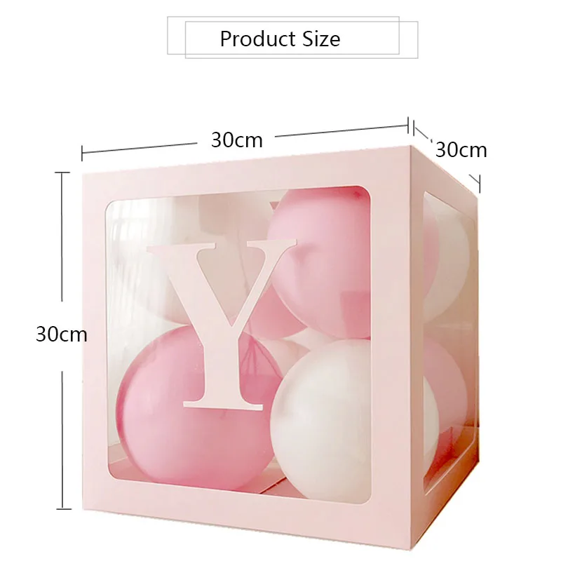 4 Dielna Sada Pvc Transparentné Balón Box DIY Baby Sprcha Narodeninovej Party Dekorácie, Svadobné Návrh Lásky Vyznanie Dekorácie