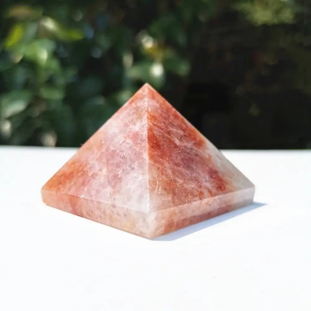 40 mm, Vysoko kvalitné Prírodné Červený Oheň quartz pyramid Rán Crystal Čakra Kameň