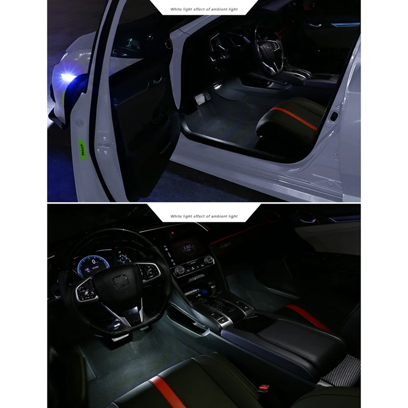 4PCS pre Honda Civic 10. 2016-2020 Interiérové LED Atmosféru Lampa Nohy na Čítanie Vnútorné Atmosféru Svetla
