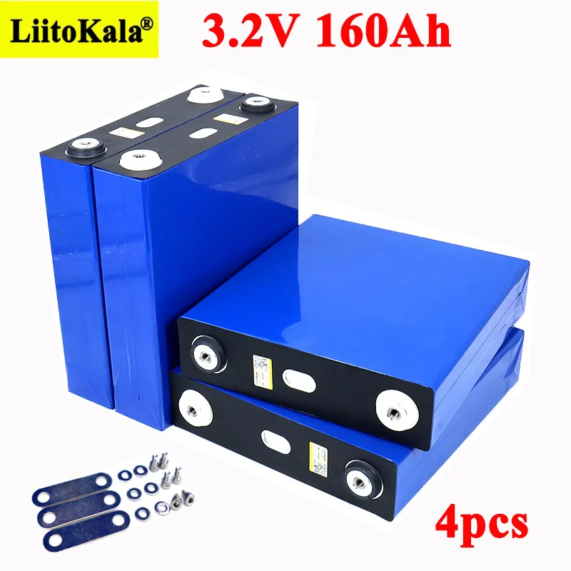 4pcs/veľa Liitokala 3.2 V 160Ah LiFePO4 lítiové batérie, 3.2 v Lítium-železo-fosfát batérie pre 4S 12V batéria, invertor vozidla RV